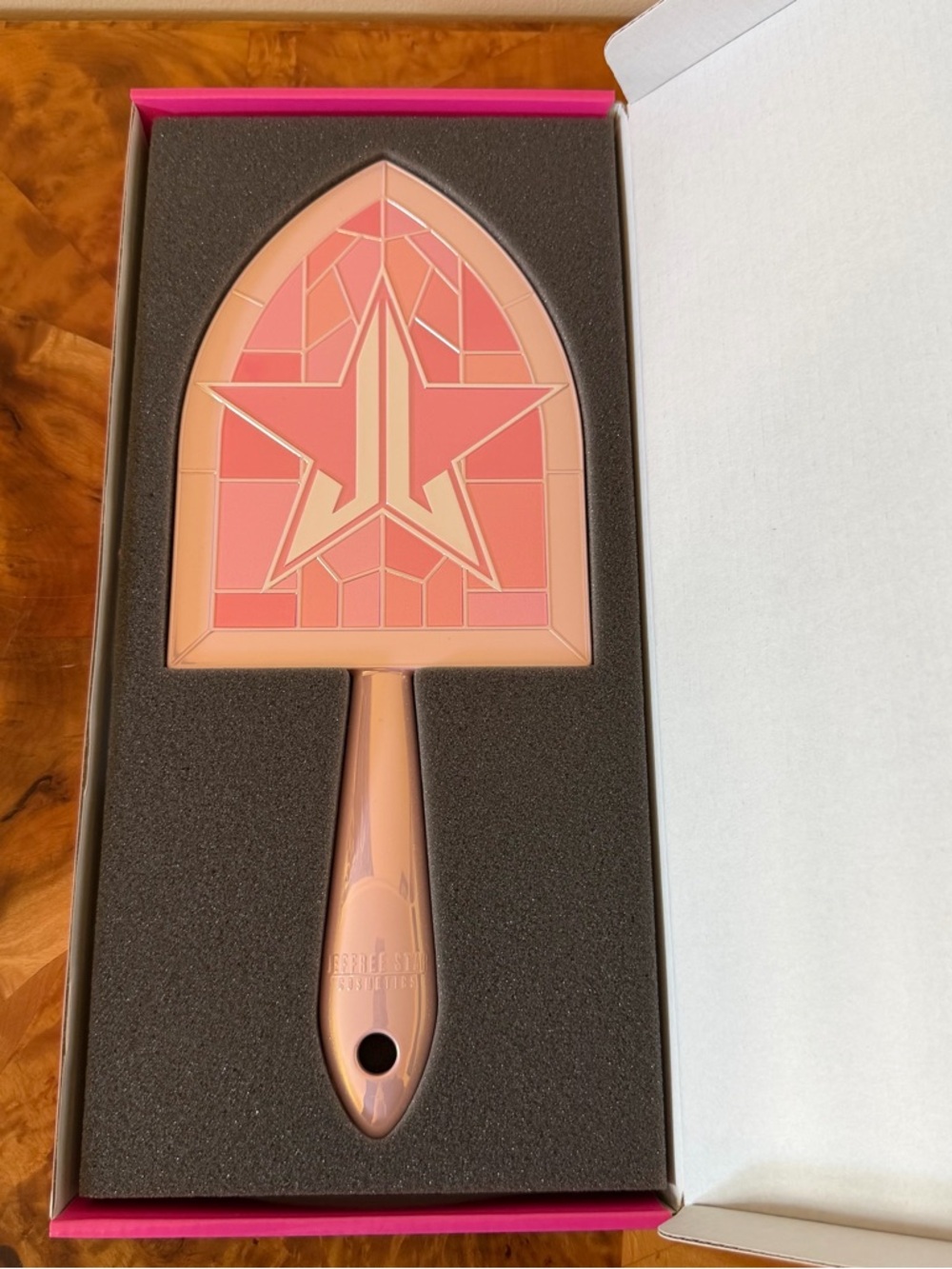 Jeffree Star Cosmetics Pink Religion Cathedral Stained Glass Hand Mirror Limited
